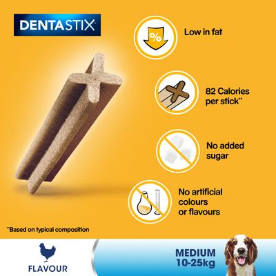 Pedigree Dentastix - Tägliche Zahnpflege für mittelgroße Hunde (10-25 kg)