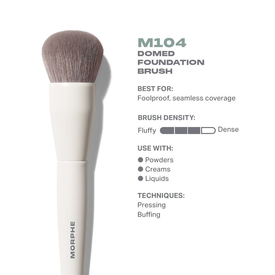 „Morphe Foundation Brush M104“, lenktas makiažo pagrindo teptukas – 1 vnt.