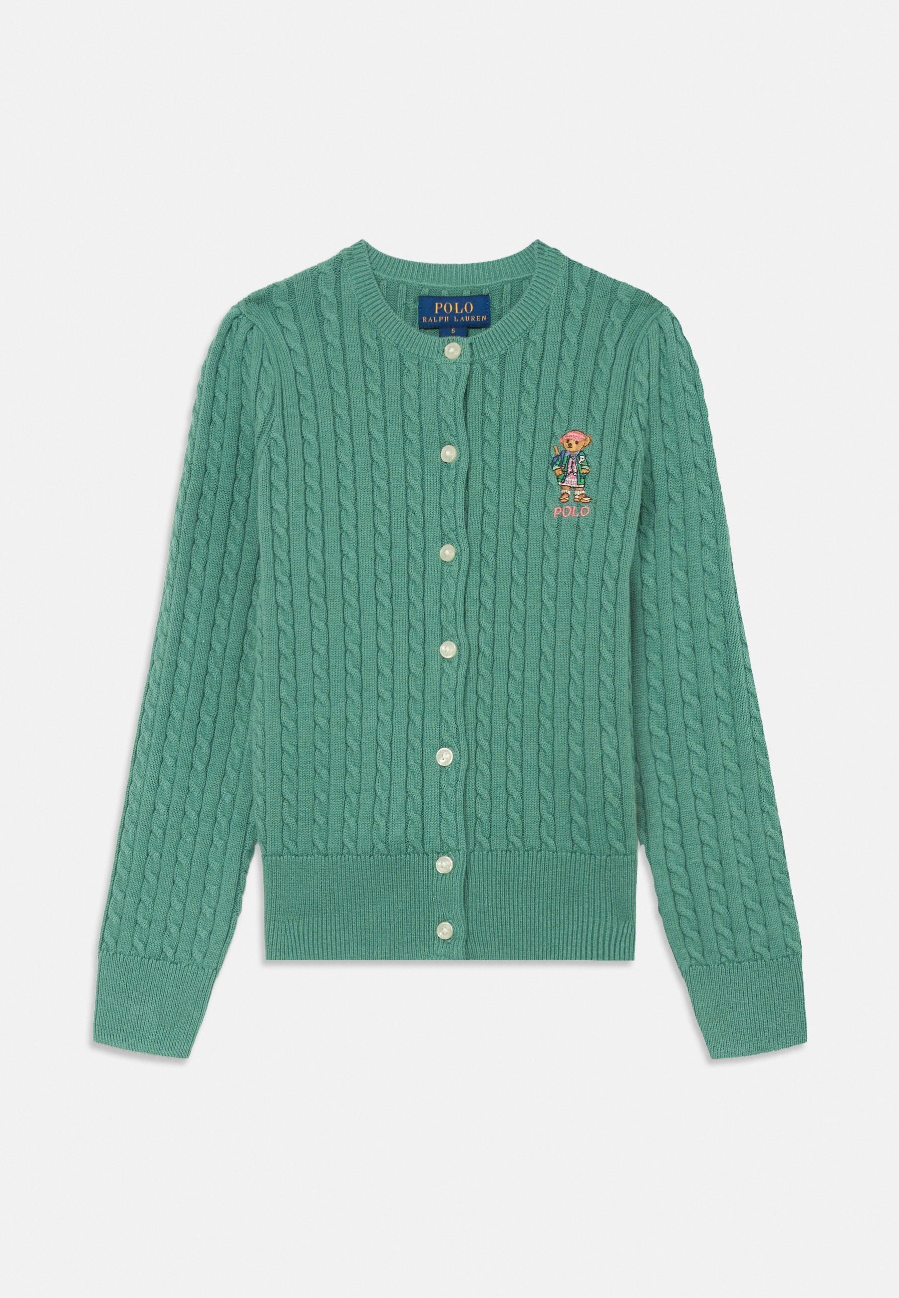 Polo Ralph Lauren KIDS MINICABLBEAR CARDIGAN - Cardigan - fairway green