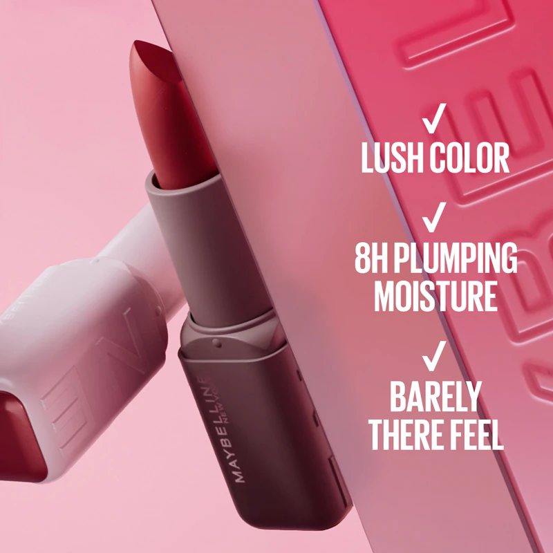Batom Sérum MAYBELLINE NEW YORK: Batom aveludado com efeito hidratante.
