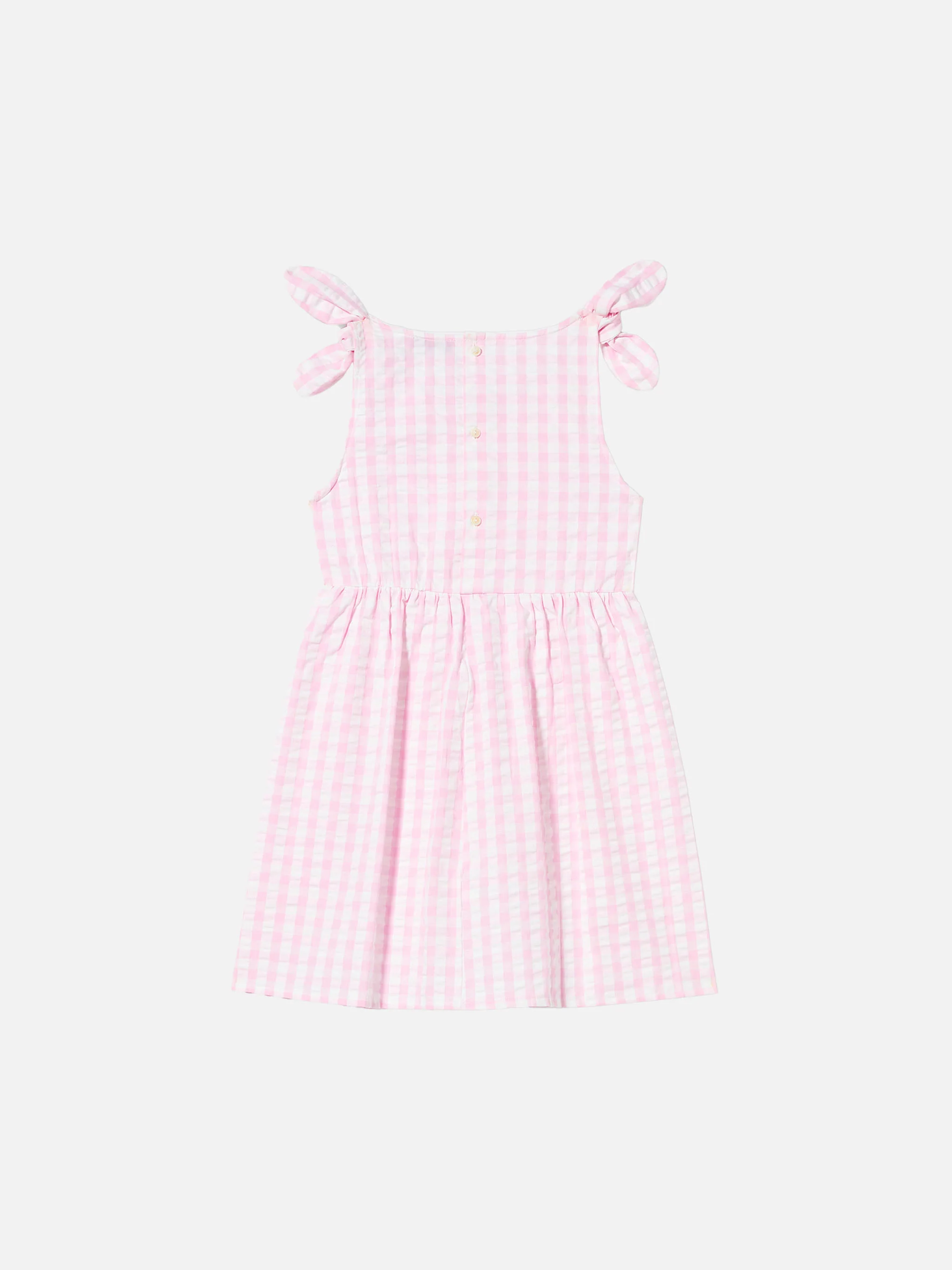 Abito da bambina in stampa vichy rosa