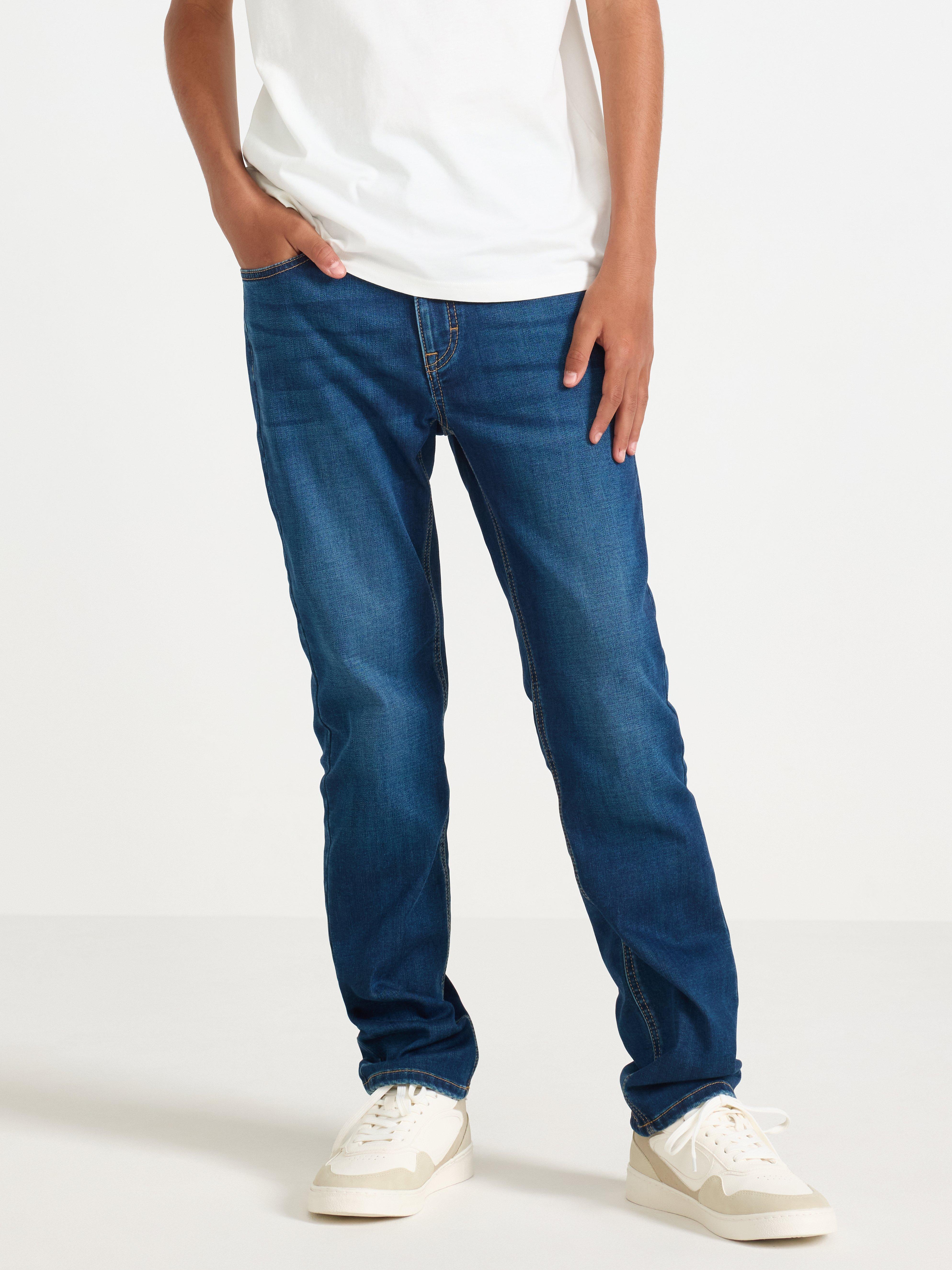 STAFFAN Jeans rectos de corte regular, mezclilla oscura