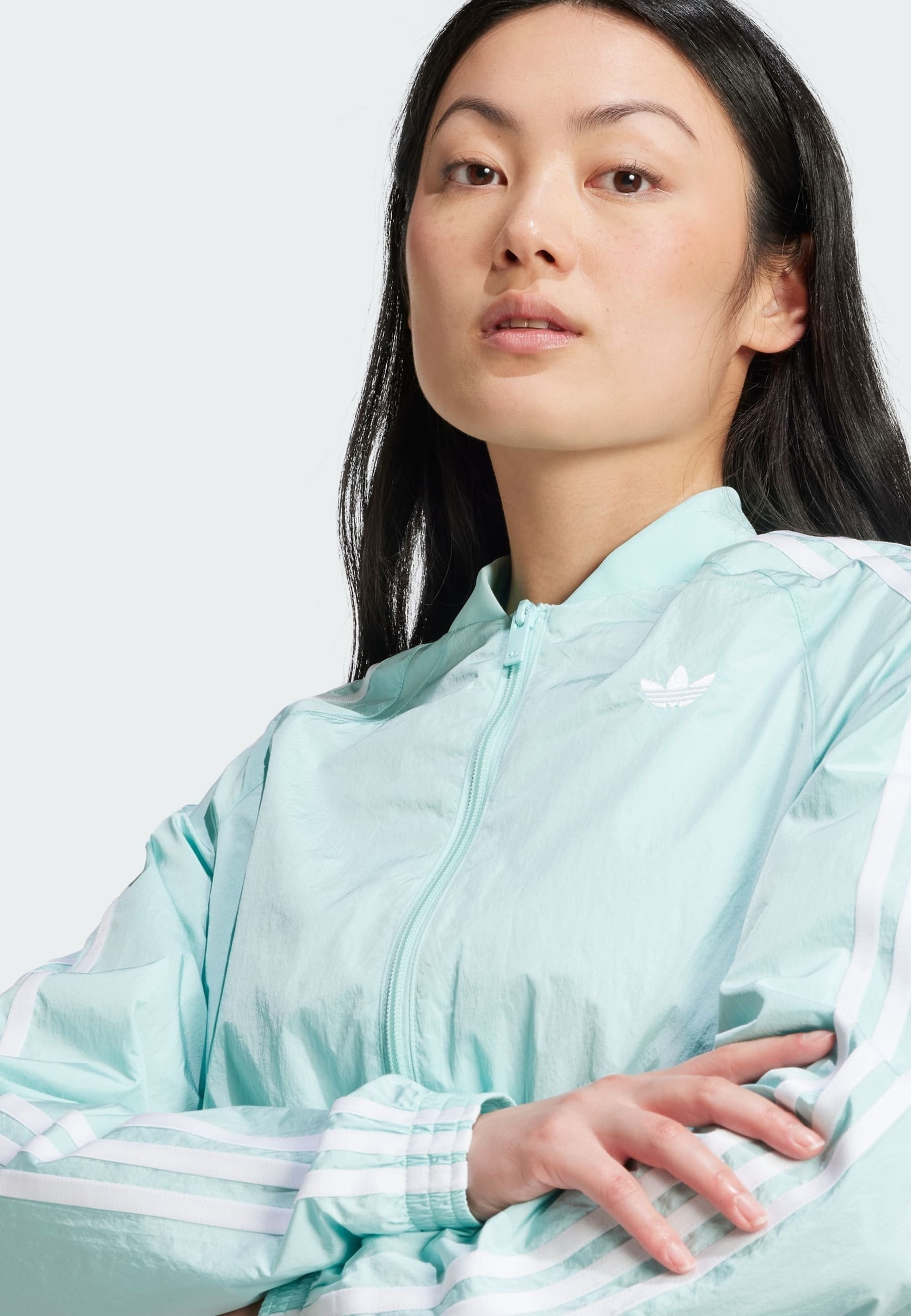 adidas Originals ADICOLOR TEAMGEIST CROPPED TRACK - Bomber Jacket - semi flash aqua