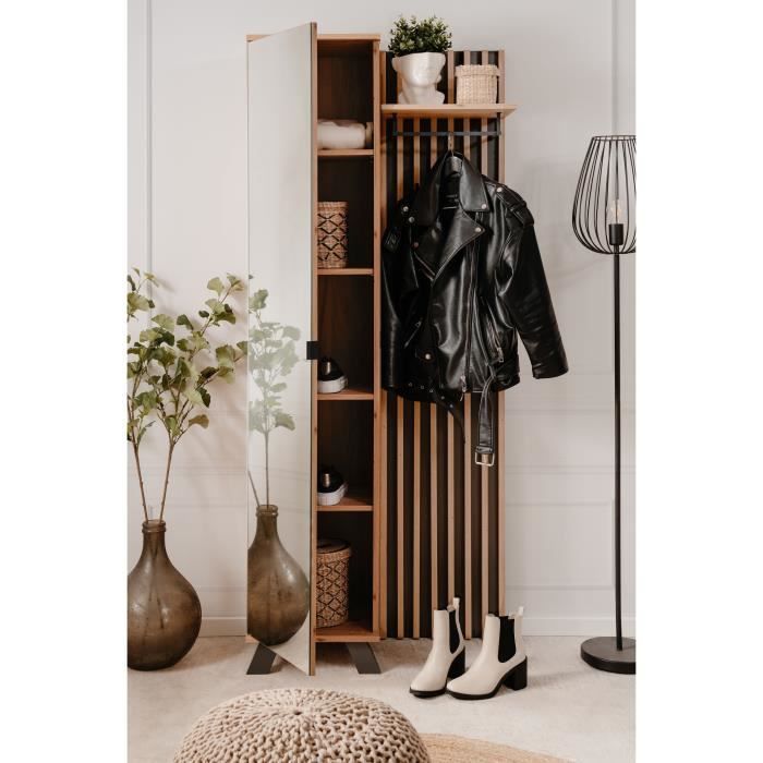 1-door locker, 80x37x189.6 cm, oak finish - MEDAN