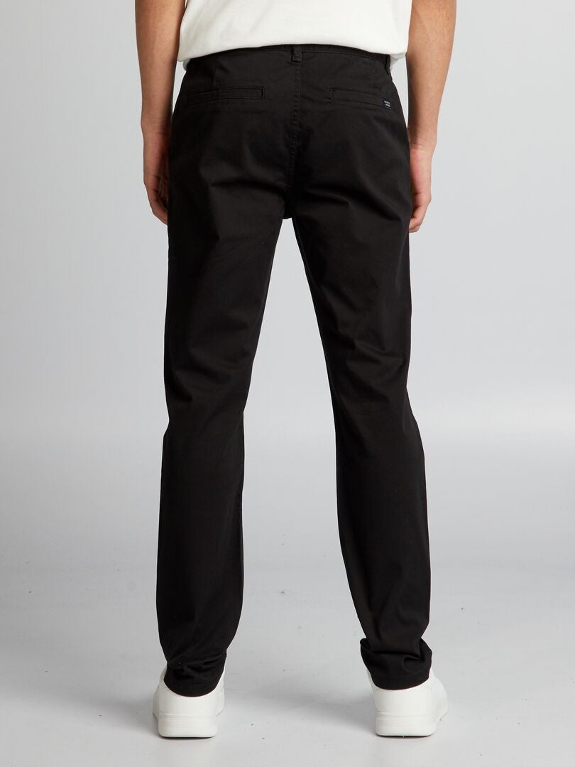 Effen chino broek - zwart
