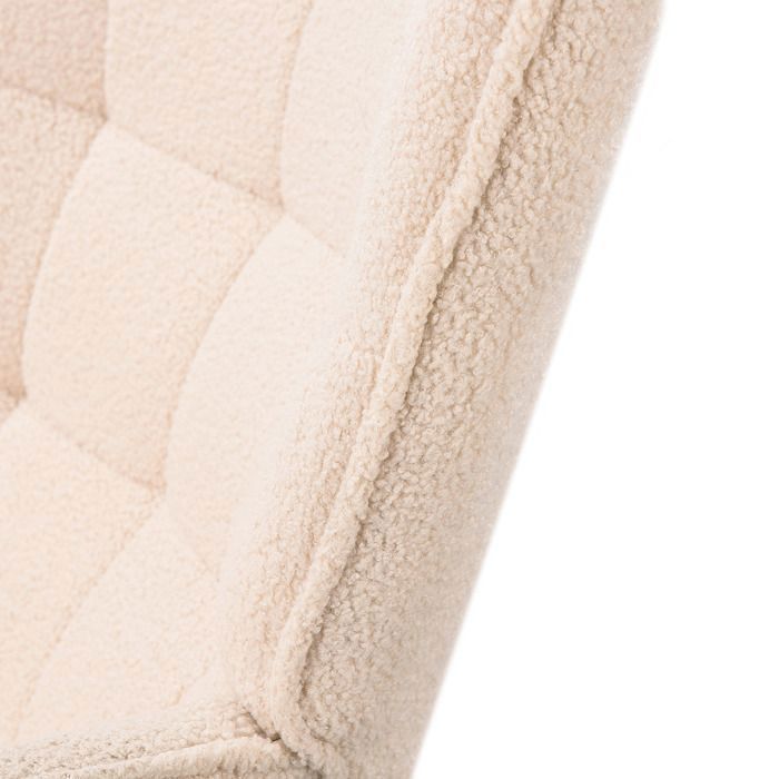 Sedia a dondolo ADWOLT, sedia a dondolo in velluto Teddy, sedia relax, struttura in legno massello e metallo, sedia a dondolo