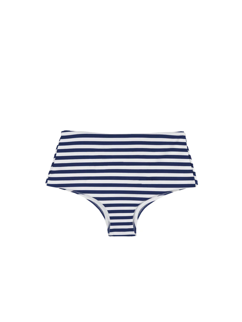 Hoog model badslip met gestreepte print
