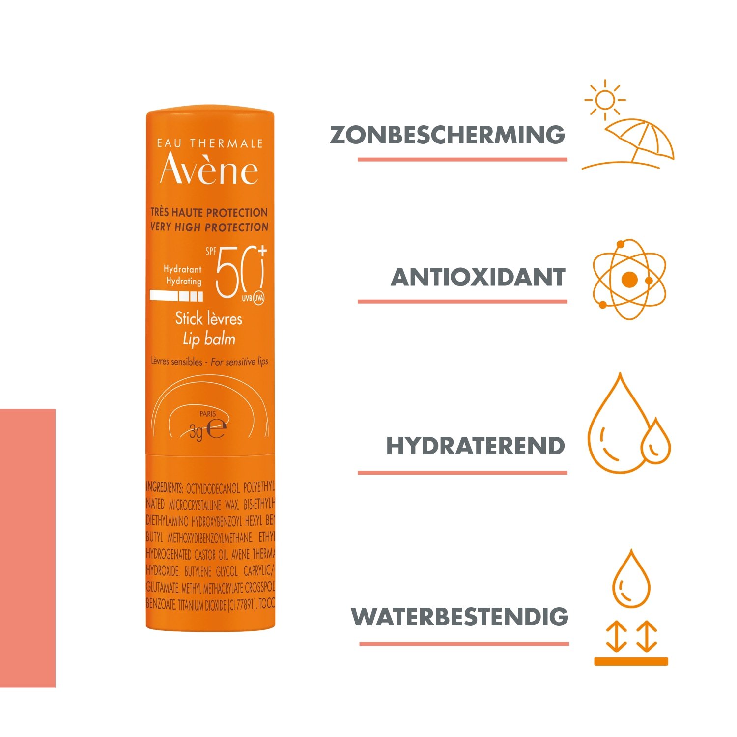 „Avène“ lūpų balzamas nuo saulės su SPF50+ – 3 g