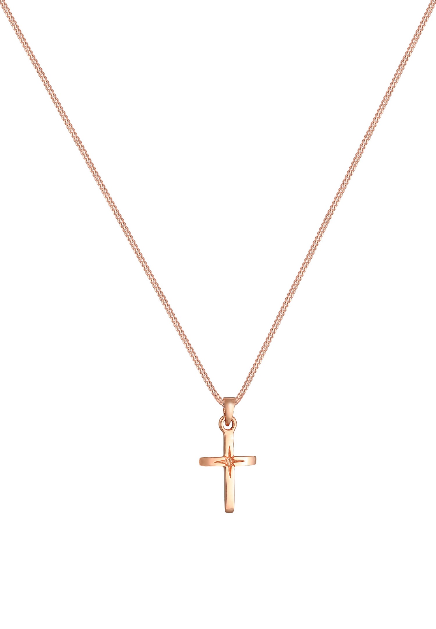 Elli Femmes Pendentif Croix Gravure Étoile Croyance en Argent Sterling 925