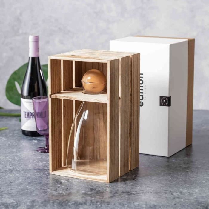 Carafe a decanter le vin Personnalisée - Bouteille en verre avec bouchon & boîte de présentation [ Carafe decanter vin 1,7L ]