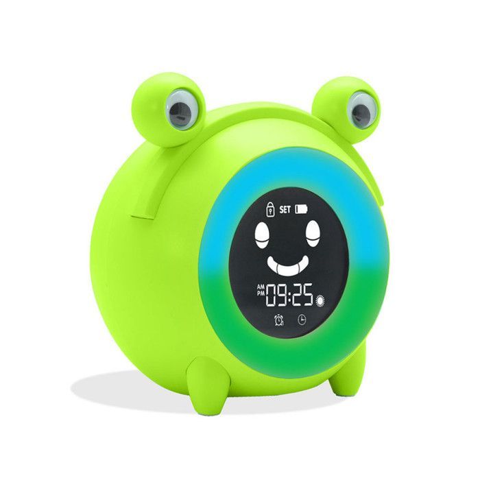 Reloj despertador educativo Noa con expresiones faciales, luces, luz nocturna y música.