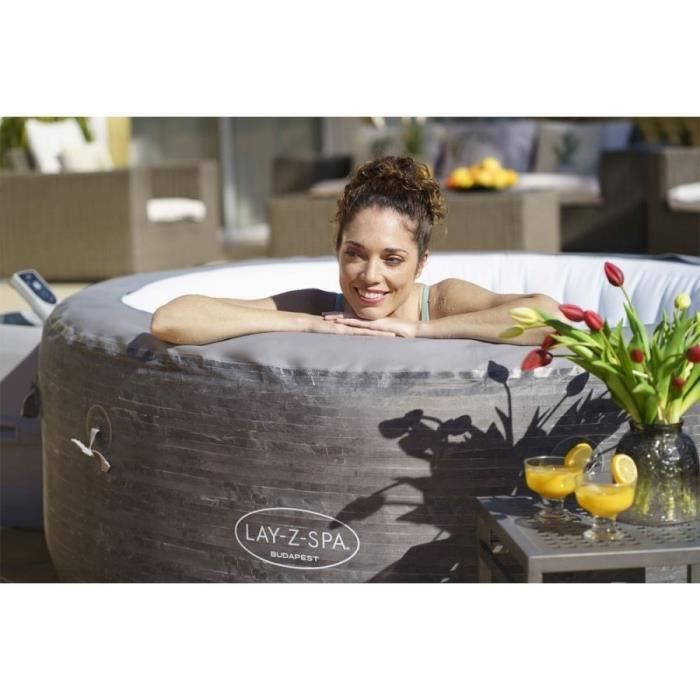 Bañera de hidromasaje hinchable redonda Lay-Z-Spa® Budapest Airjet™ - BESTWAY - De 4 a 6 personas - 140 chorros de aire - Duraplus™