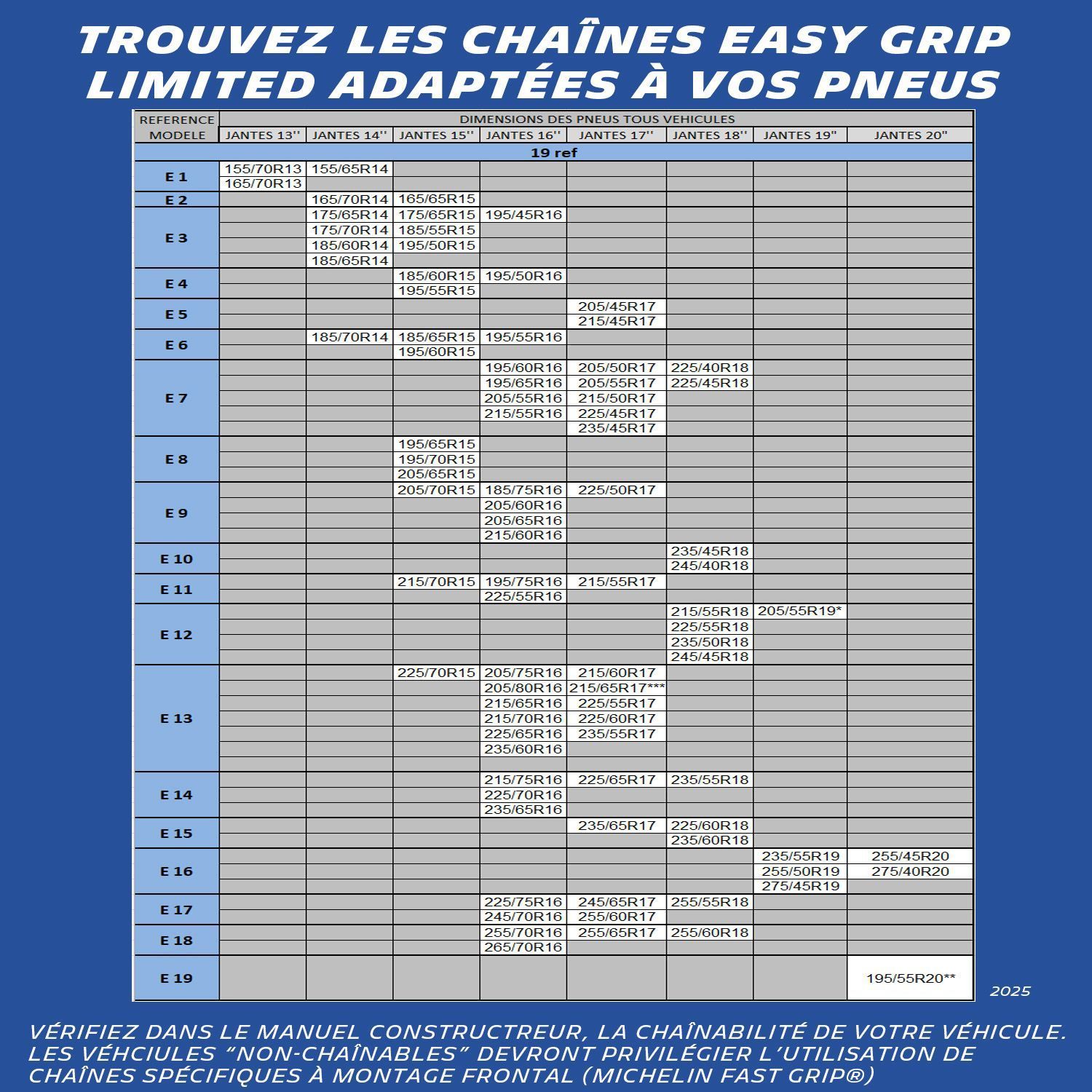 Catene da neve - MICHELIN - Easy Grip Limited E10 - Nere