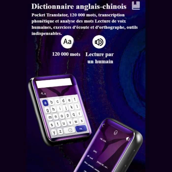 Reproductor MP4, Bluetooth, 16 GB, pantalla de 2 pulgadas, lector de libros electrónicos, batería de 400 mAh, negro