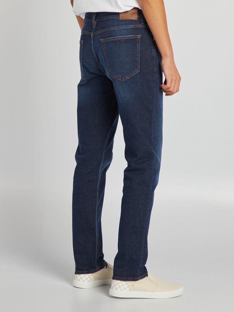 Calça jeans slim com 5 bolsos - AZUL