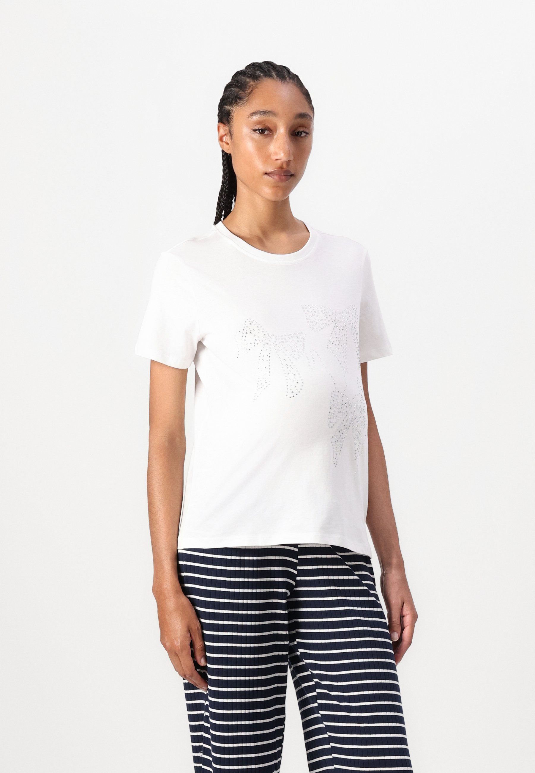 NUR FÜR SCHWANGERSCHAFTLICHE UMSTÄNDIGE OLMGRY O-NECK-T-SHIRT - Bedrucktes T-Shirt - Cloud Dancer