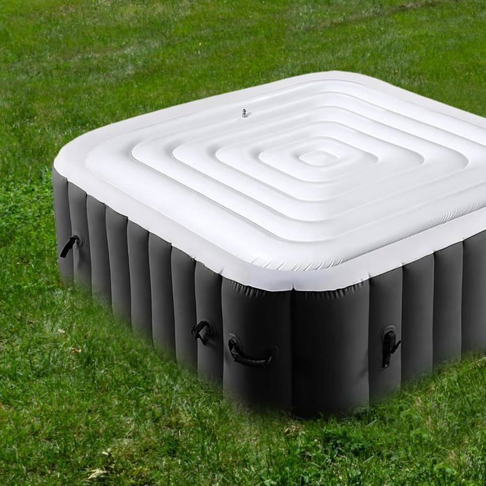 Cubierta hinchable para spa cuadrado - Nosheir - Diámetro 135 cm - Válvula de inflado rápido - Válvula de desinflado fácil