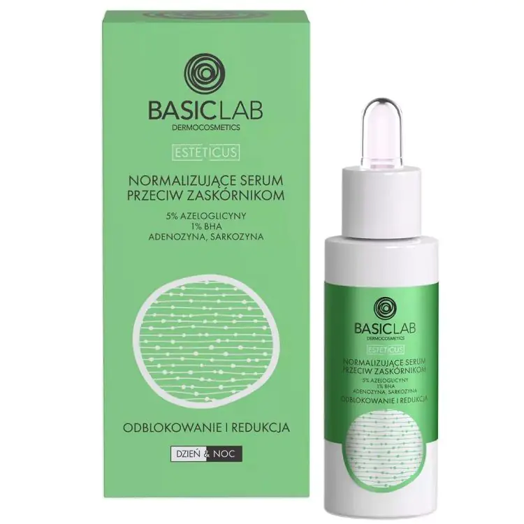 BasicLab Esteticus Serum przeciw zaskórnikom z azeloglicyną 5% i BHA 1% 30ml
