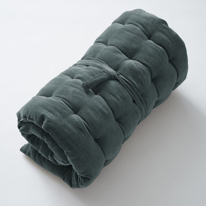 Materasso da pavimento 60 x 120 cm in velluto di cotone color ardesia Caesar, grigio scuro