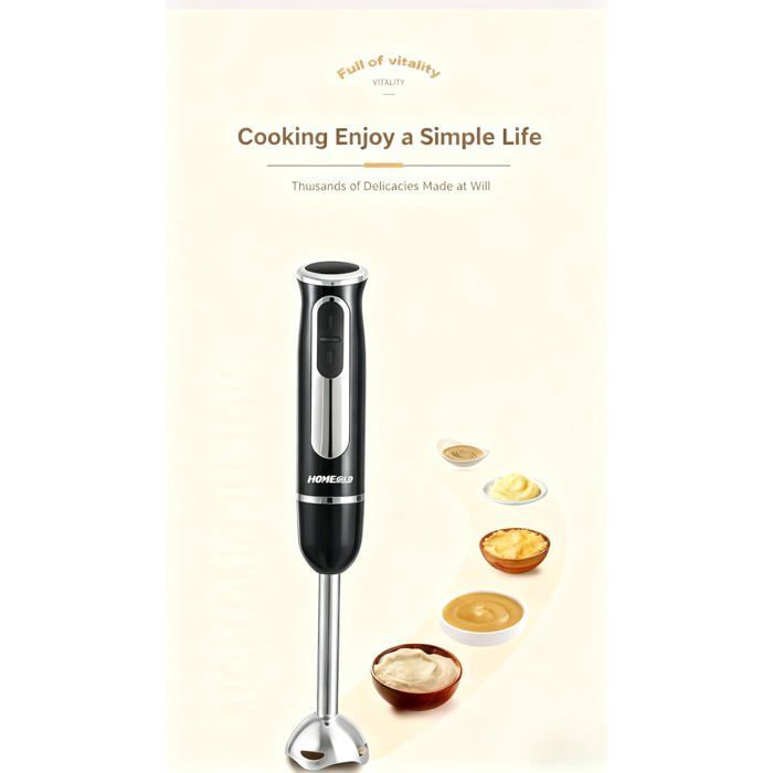 OneTouch Immersion Blender - Easy-to-Clean Mini Food Processor - Baby Food Maker - Compact 4-Piece Set