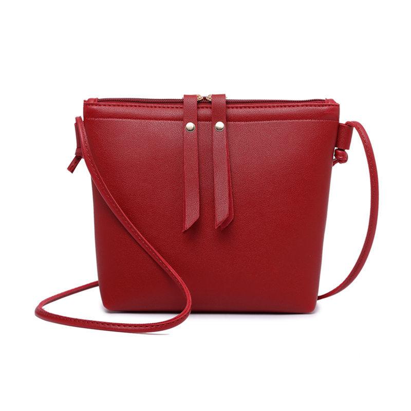 Sac bandoulière élégant et tendance pour femme, fermeture éclair, petit sac en cuir, sac seau, sac messager, sac à bandoulière, couleur unie, créateur