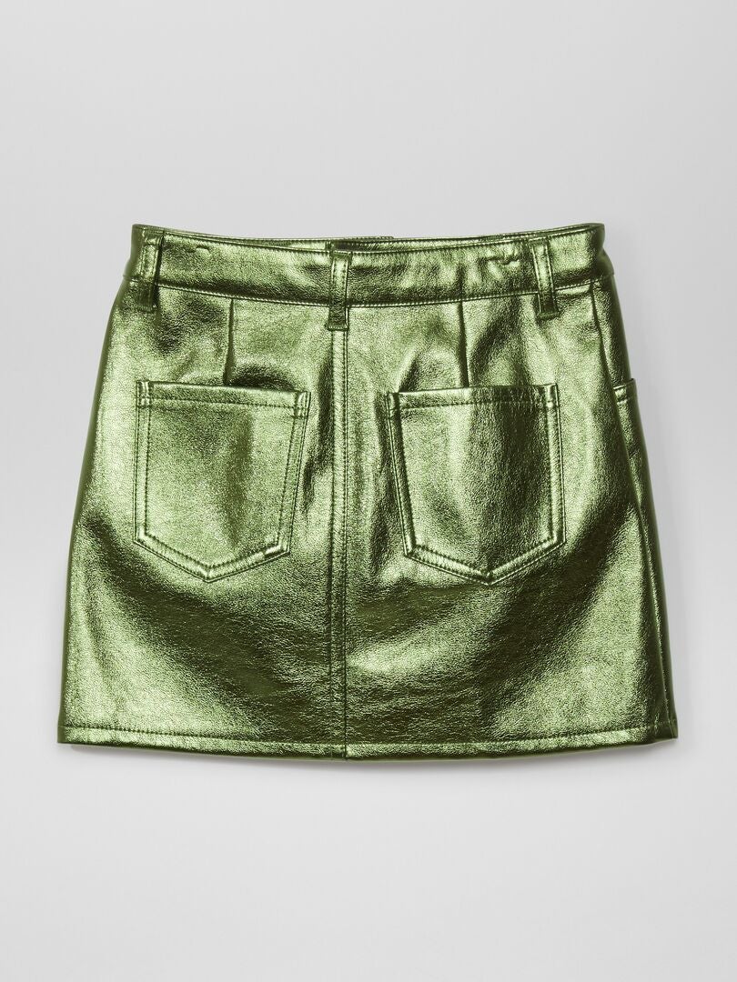 Rok van imitatieleer - GROEN