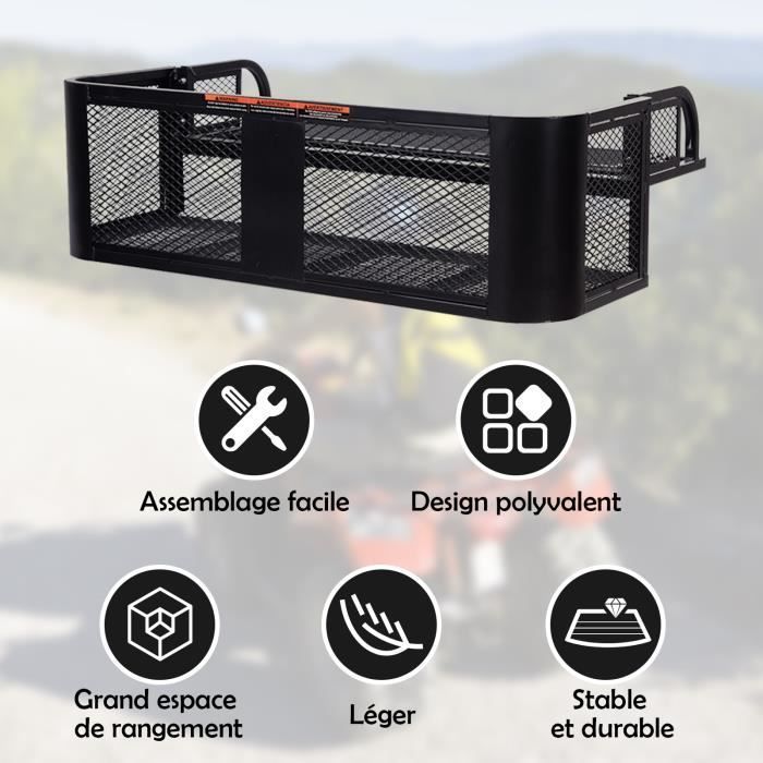 Cesta trasera COSTWAY para vehículos todoterreno, metálica, con diseño de malla, gran capacidad de almacenamiento, 104 x 67 x 34,5 cm