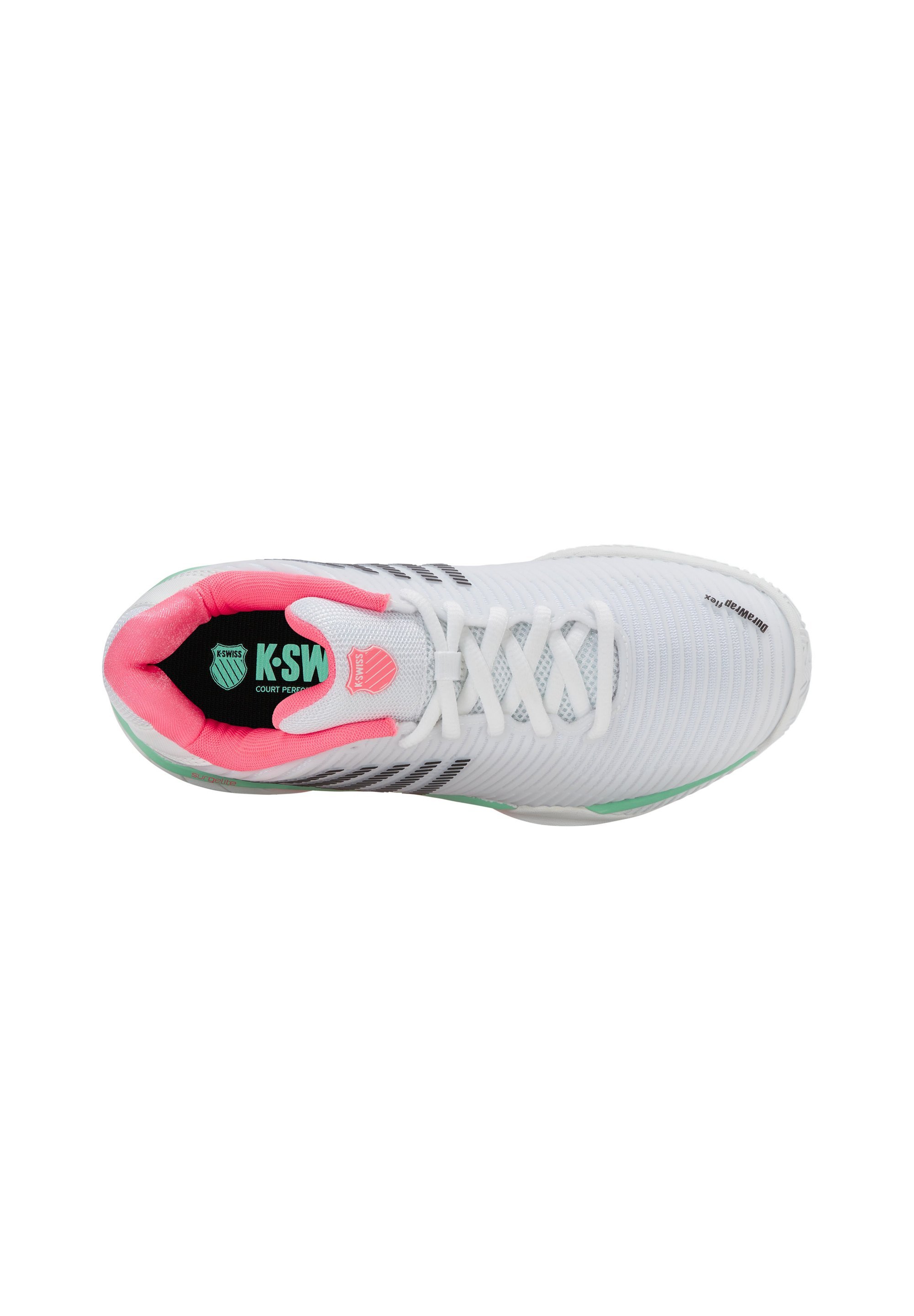 K-SWISS HYPERCOURT EXPRESS - Chaussures de tennis pour court en terre battue - blanc/rose pastel fluo/noir