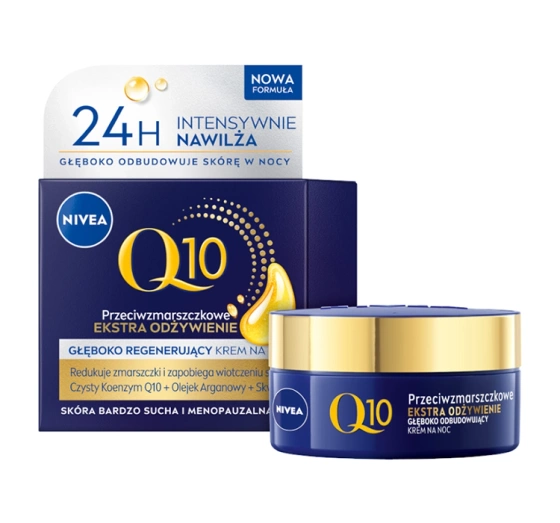 NIVEA Q10 Przeciwzmarszczkowe Ekstra Odżywienie głęboko regenerujący krem na noc 50 ml