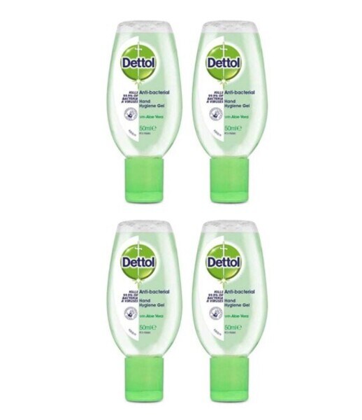 Dettol antibakteriální dezinfekční gel na ruce s aloe vera 50 ml x 4