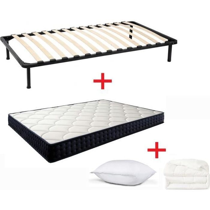 Set di biancheria da letto - Alta qualità - 90x190 cm - Materasso, rete, piumone, cuscini - Singolo