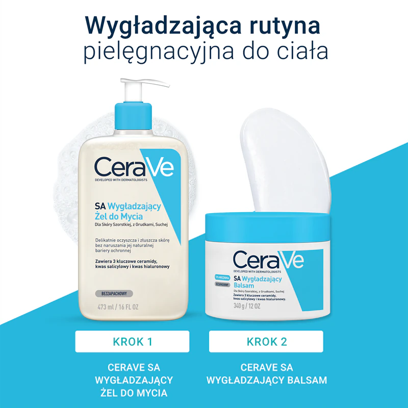 Gel de limpeza suavizante CeraVe Cleansers SA para pele seca.