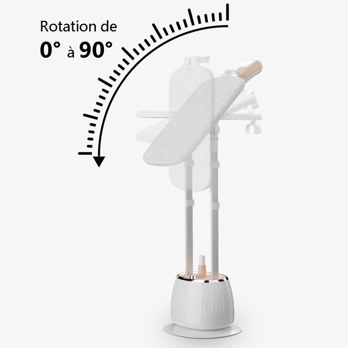 Défroisseur Vertical professionnel 3 en 1 - 1800W Vapeur Puissant Portable pour Vêtements - Blanc