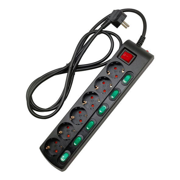 Prelungitor cu 6 prize, negru