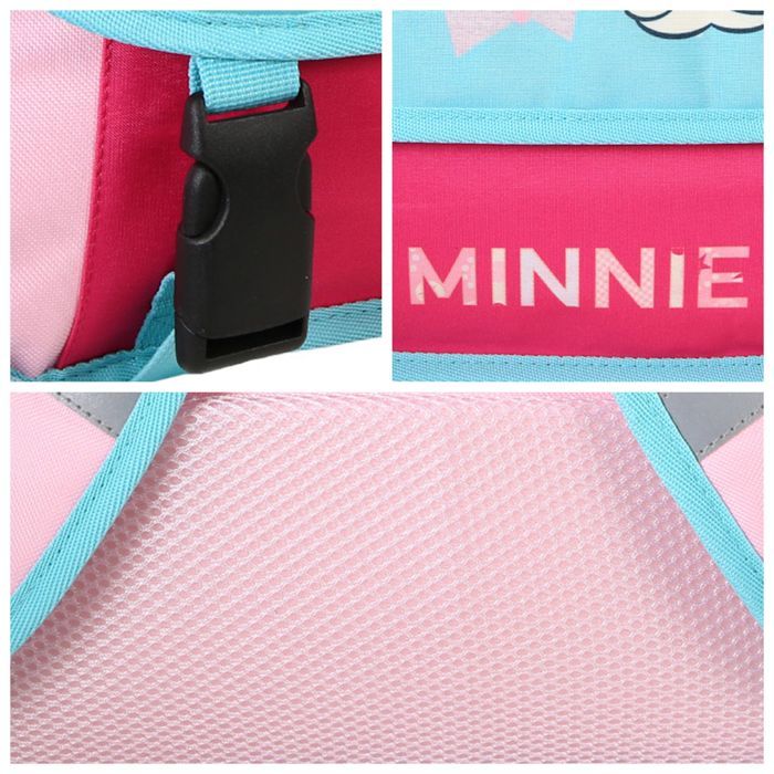 Mochila escolar Bagtrotter - Minnie - 38cm - Rosa - Menina - 2 Compartimentos - 1 Bolso Sob a Aba - Alças de Ombro Acolchoadas - Base...