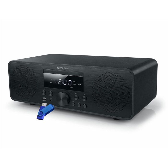 Sistema micro stereo Muse M-880 FBC - 2x40 Watt - Radio FM - Lettore/porta CD, Bluetooth + chiavetta USB da 32 GB