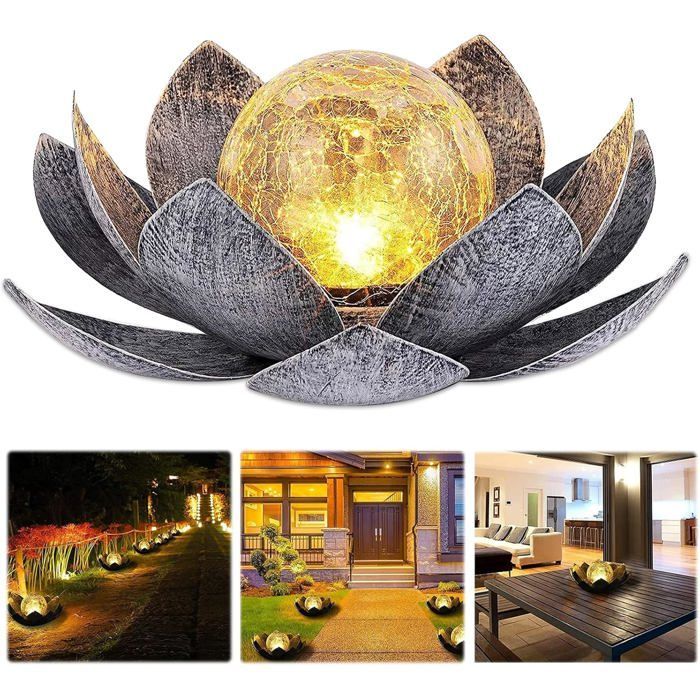 Outdoor Solar Lamp - SUTEO - Lotus Flower - Warm White - IP44 Waterproof - 28x28x12 cm - Solar Powered