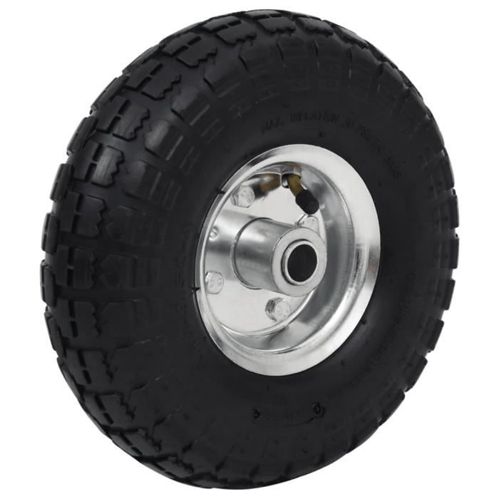 BLACK Friday* 566157 Rueda para carretilla de mano, 2 piezas, goma 4.10-3.50-4 (260 x 83 mm)