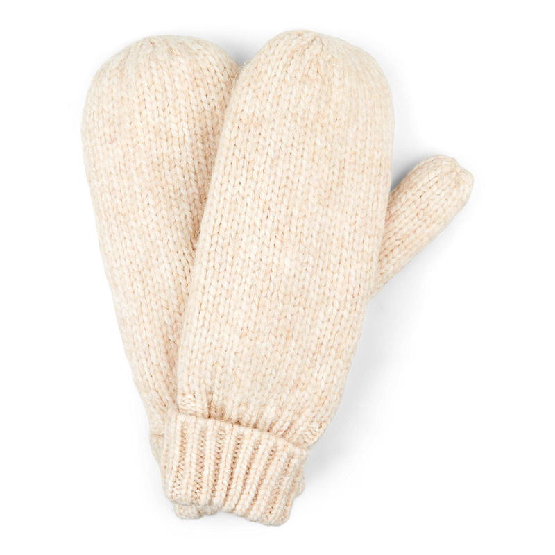 Vanter i mohair-look i offwhite