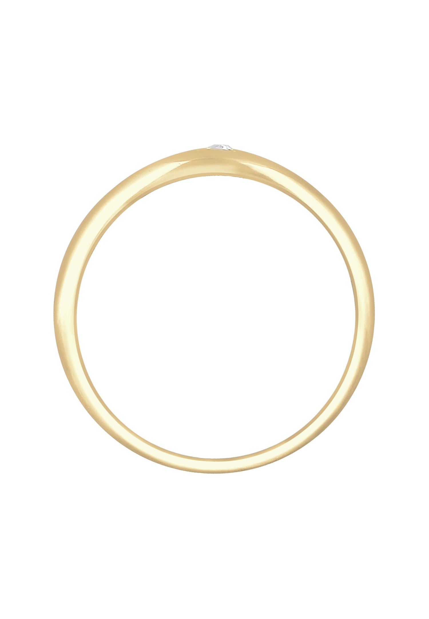 Elli Femmes Bague sceau étoile avec cristaux en argent sterling 925 plaqué or