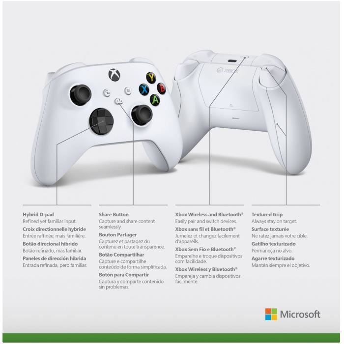 Mando inalámbrico Xbox de color blanco robot