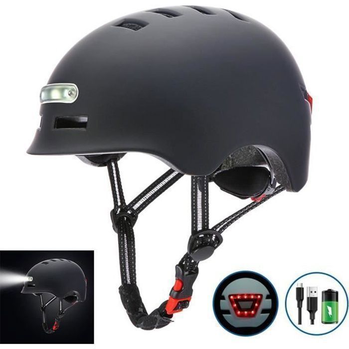 Casque de Vélo - SURENHAP - Rithok - Charge USB - Lumière Vive - Avertisseur Arrière