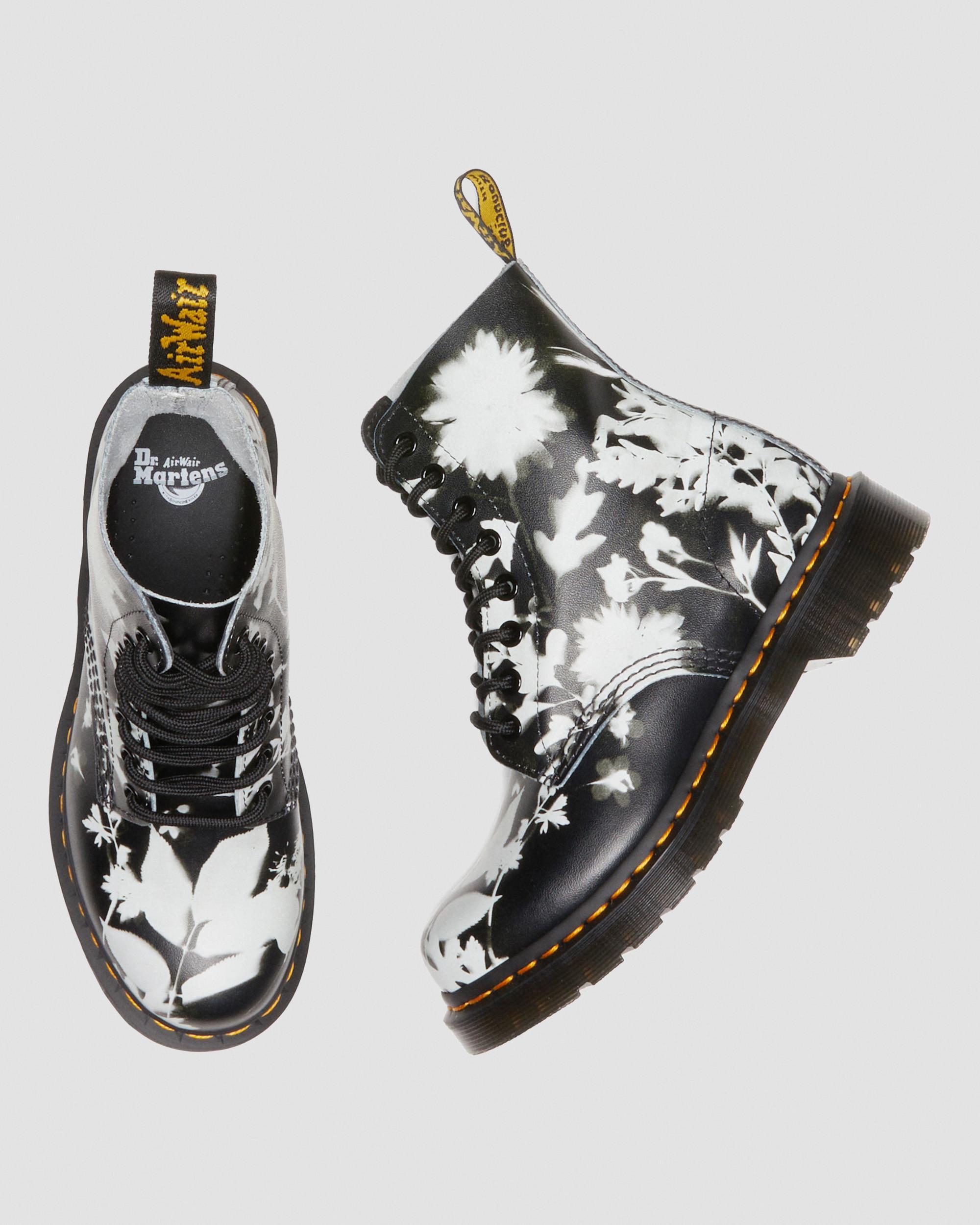 1460 Pascal Floral Shadow Leather Lace Up Boots