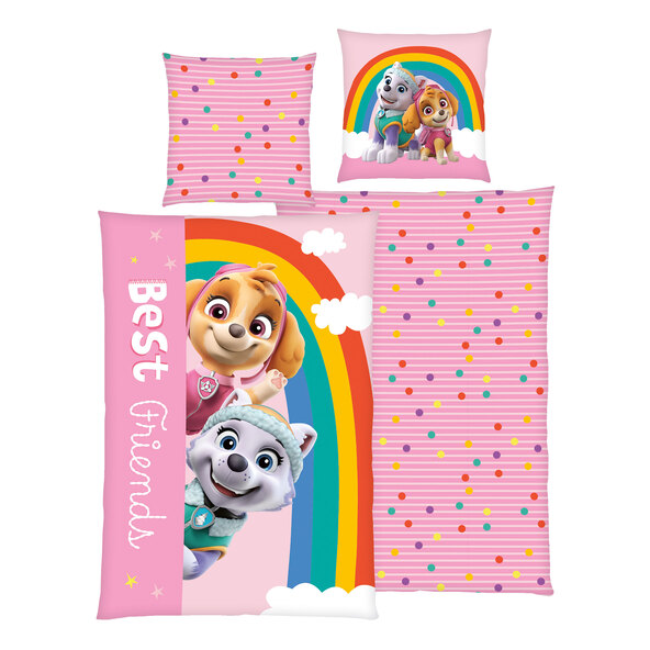 Bettwäsche Patrulla Canina, 135 x 200 cm, rosa