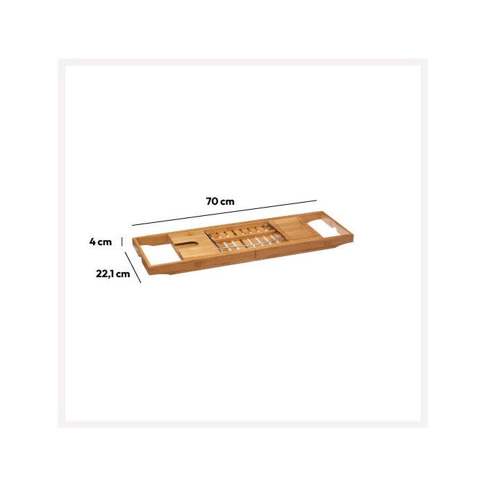 Bandeja de baño extensible de bambú - 5 cinco simplemente inteligente
