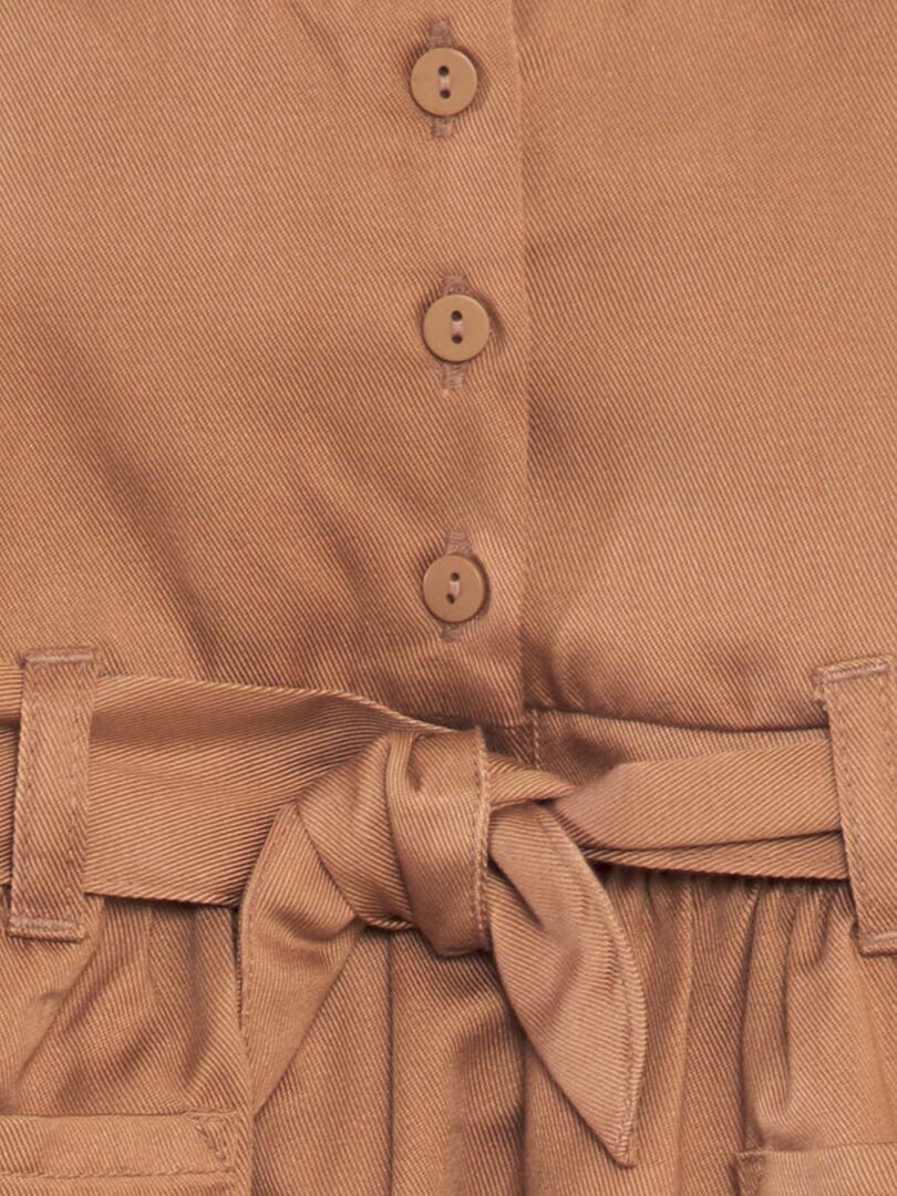Vestido acampanado de lyocell - MARRÓN
