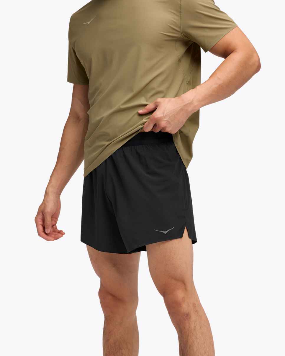 HOKA Glide 5-tommers short met onderbroek Zwart
