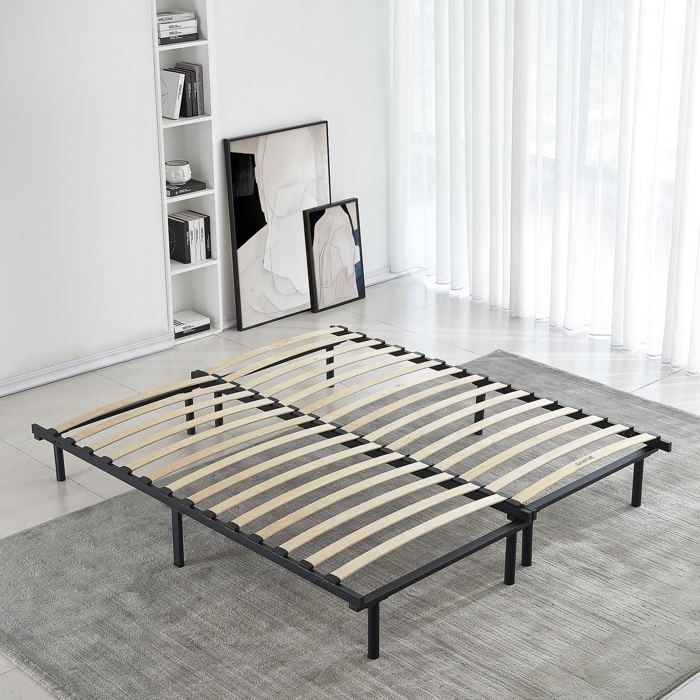 Base de cama de láminas extensible de 90-180x200 de SAMPUR | Versátil y modular - Zona para dormir individual o doble - Láminas de álamo duraderas