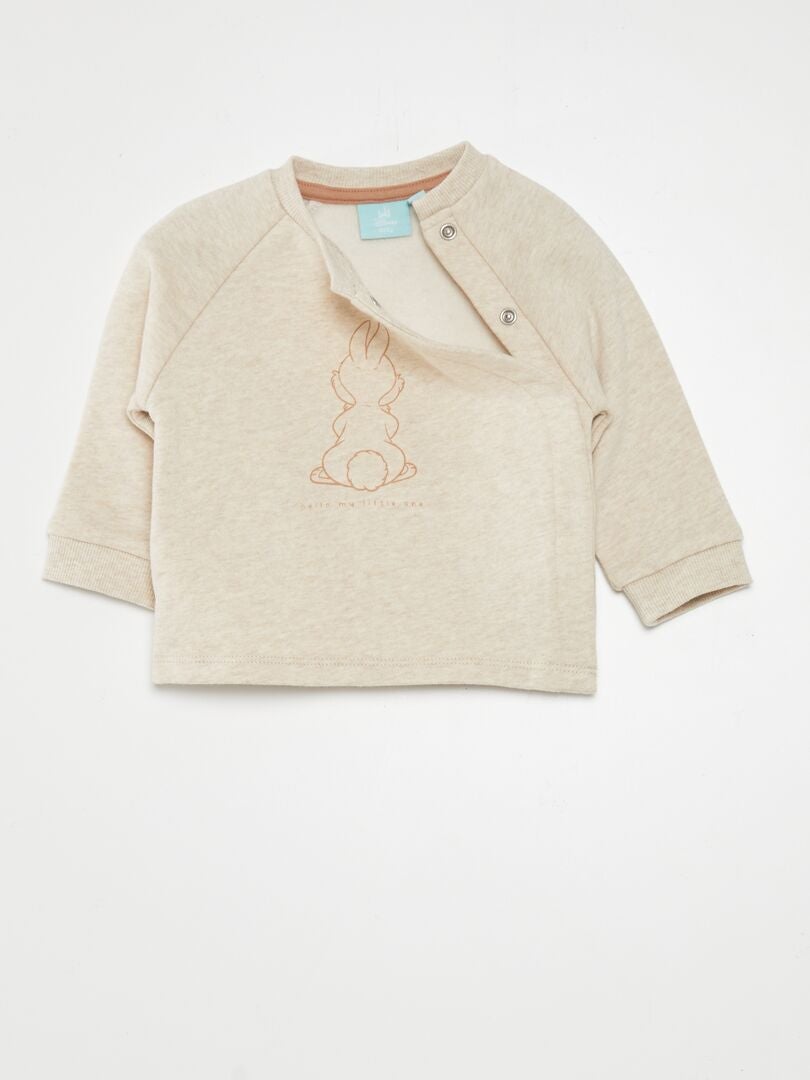 Sweatshirt + broek + tuinbroek set - BEIGE