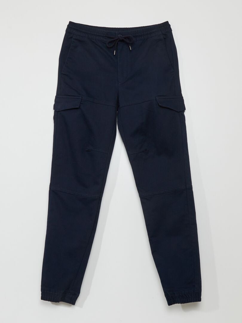 Calça chino com bolsos laterais - AZUL